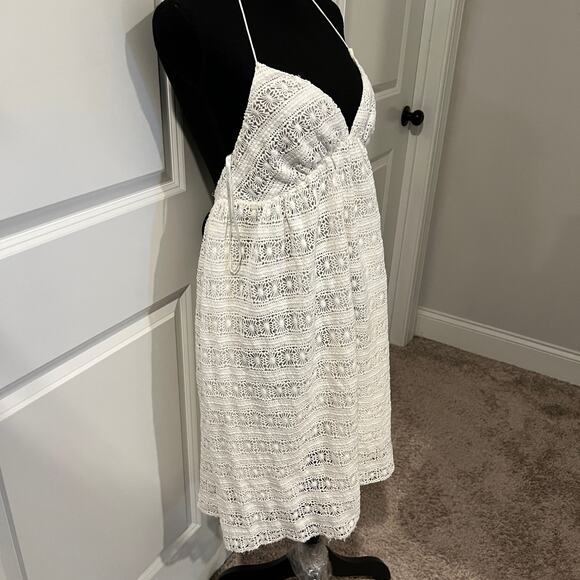 $995 ZIMMERMAN 3 Lace Halter Mini Dress White - Picture 3 of 8